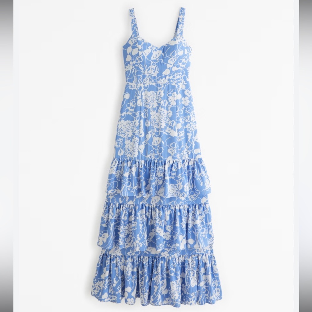 Abercrombie & Fitch Drama Ruffle Tiered Maxi Dress